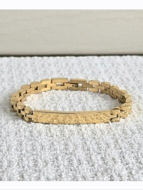 Plunder - Stainless Steel with Gold Overlay ID Bracelet - NWOT